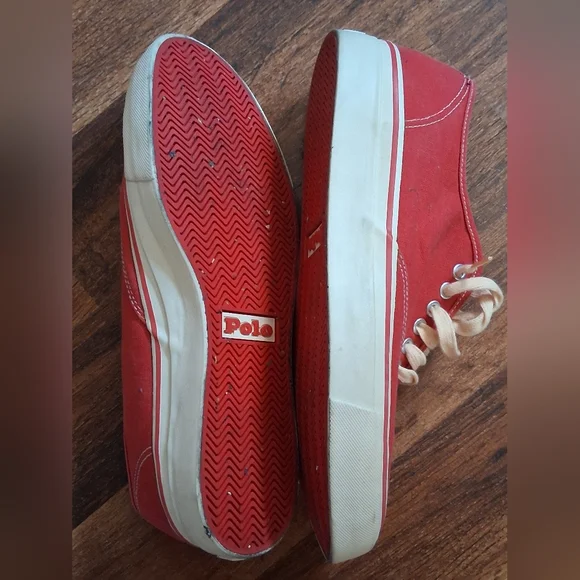 POLO RALPH LAUREN CANVAS SNEAKERS. 9.5. EUC - Picture 5 of 7